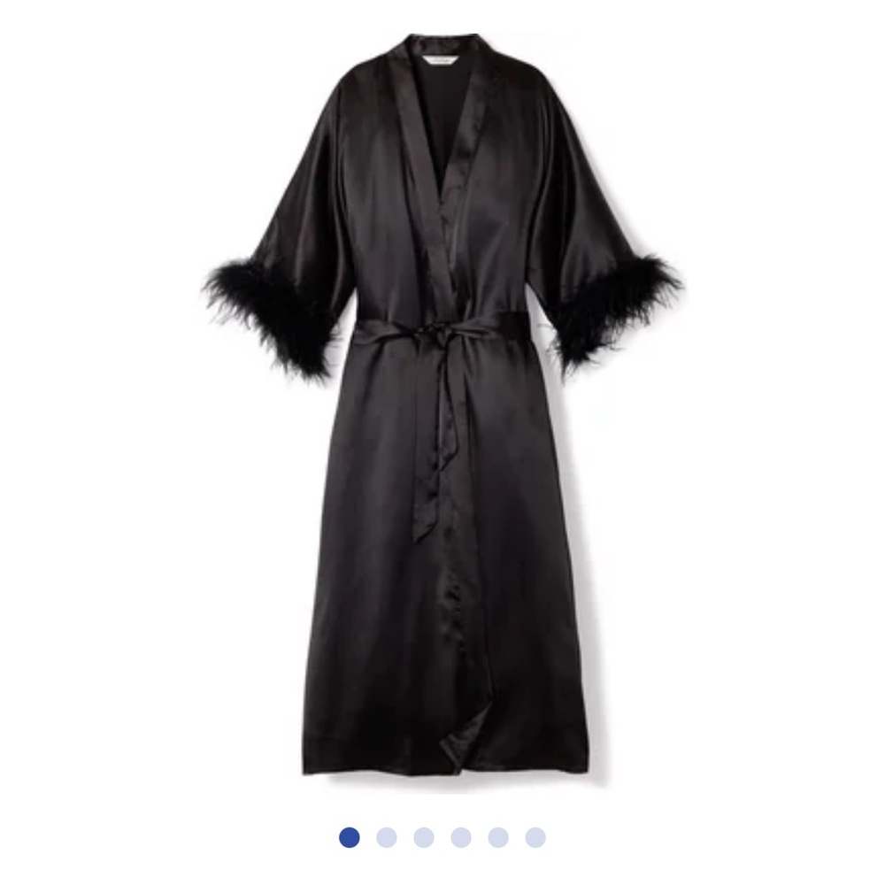 Petite Plume silk black robe
